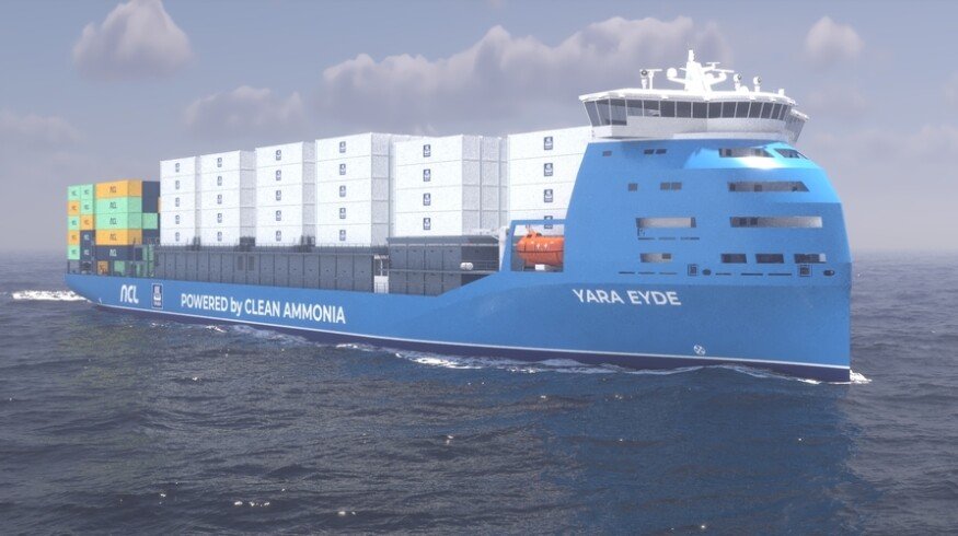 Yara announced the world’s first ammonia-powered container ship