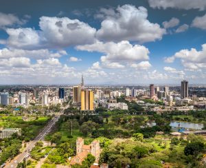 Nairobi city center - capital city of Kenya, East Africa