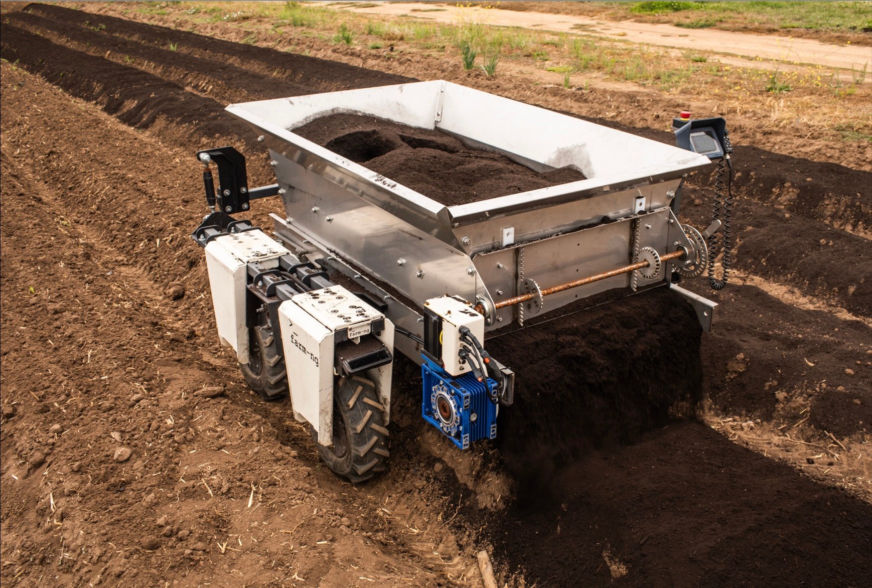 Farm-ng launches electric compost spreader for regenerative agriculture