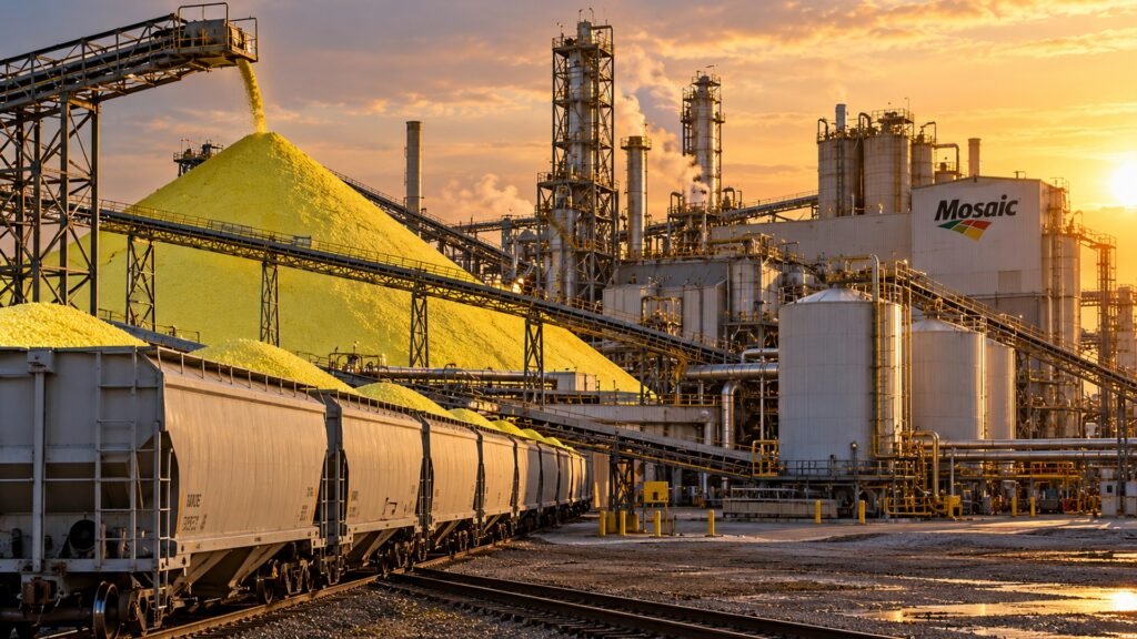 Phosphate fertilizer plant receiving sulfur for MAP and DAP production
