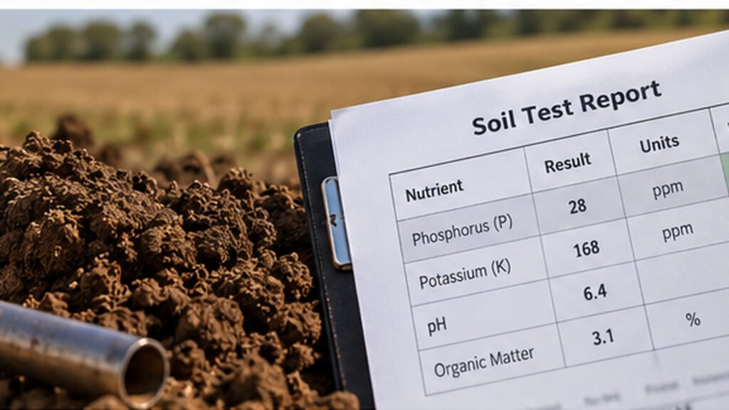 Soil sampling for phosphorus testing in a Nebraska corn field